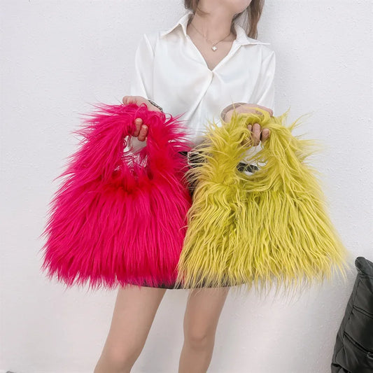 Fashion Faux Fur Women Shoulder Bags