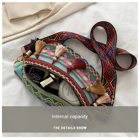 Boho Chic Fringed Crossbody Bag