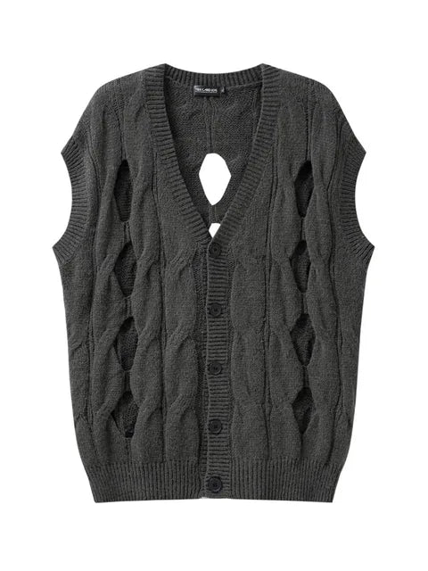 Hollow Out Design Sweater Waistcoat