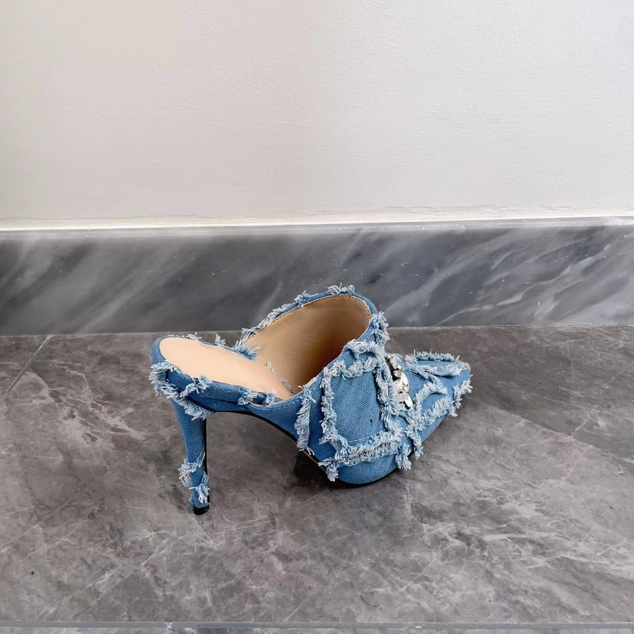 Rhinestones Bling Mules Stilettos