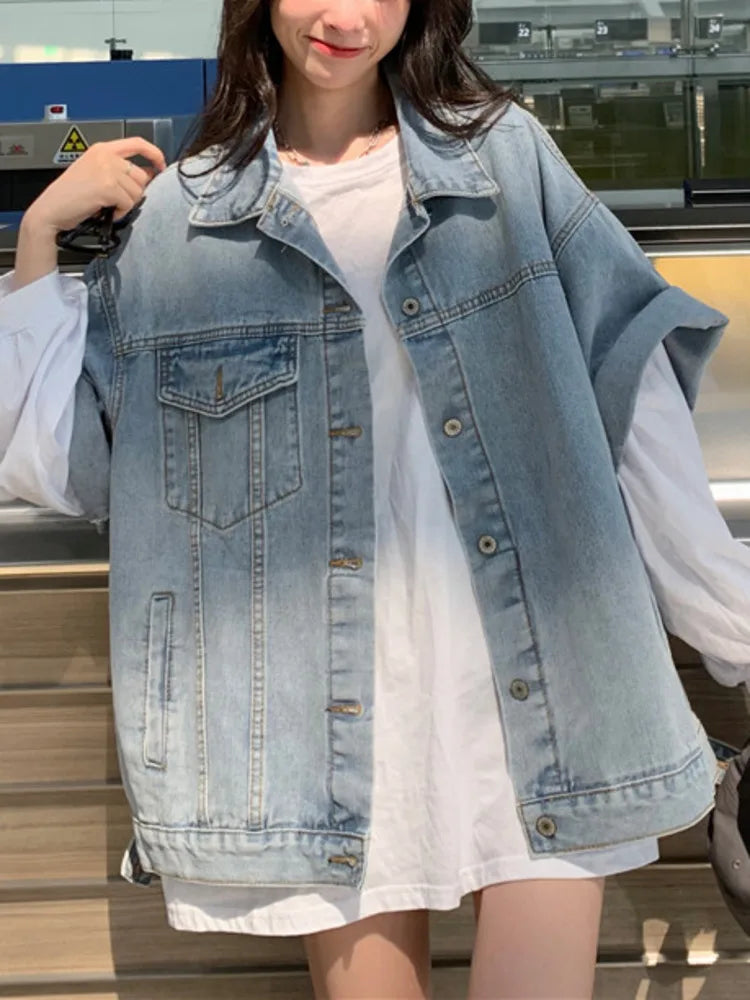 Half Sleeve Denim Jacket