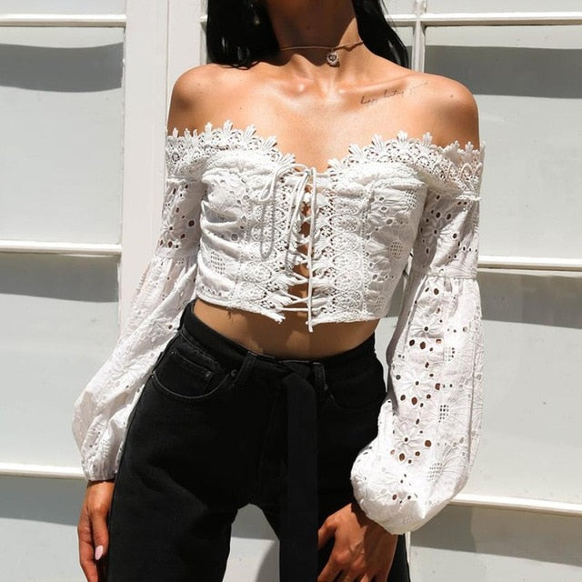 Ruffle Crop Tops chiffon blouses