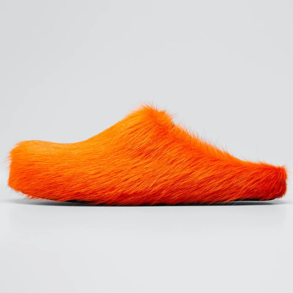 Italy Leather fur Slippers