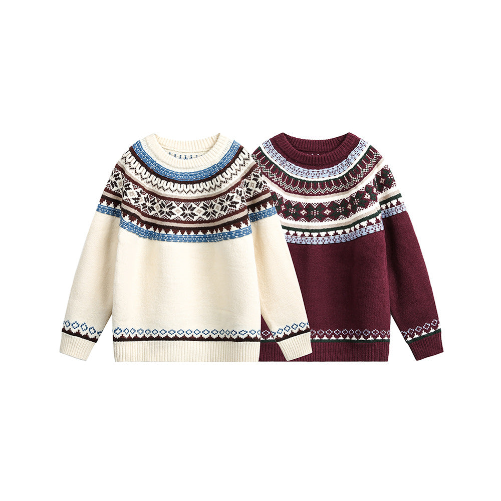 Round neck couple loose sweater