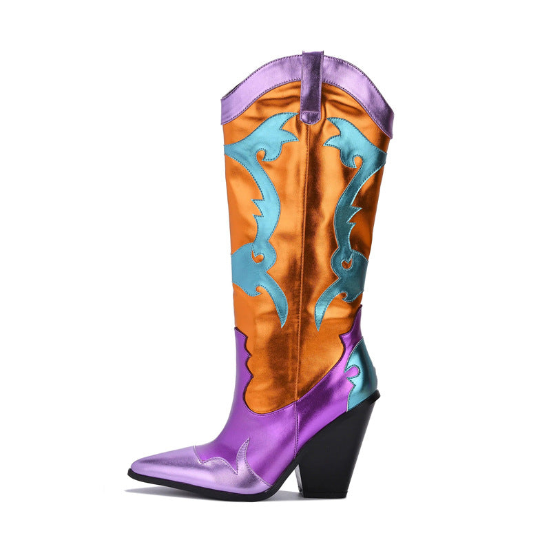Women Patchwork Boots