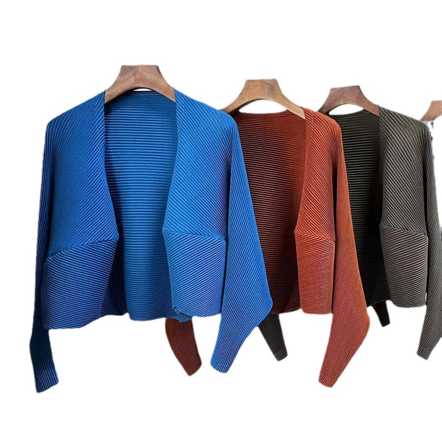 Pleated V Neck Jackets