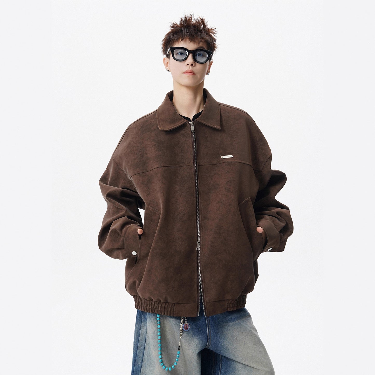 Retro Turn-down Collar Leather Jacket
