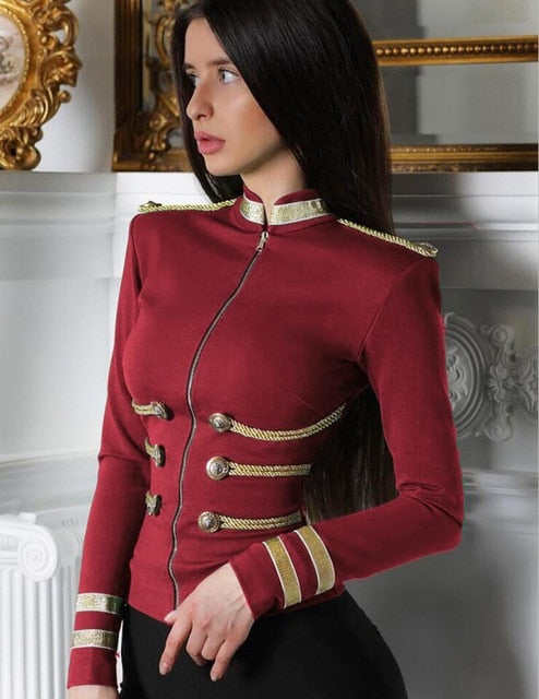 Elegant Long Sleeve Bandage Jacket