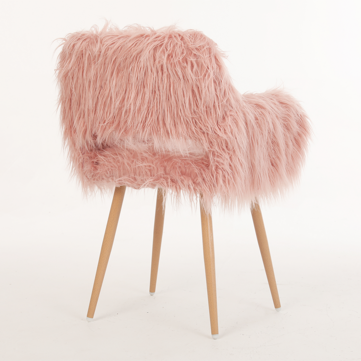PINK Faux Fur Upholstered Make up chair