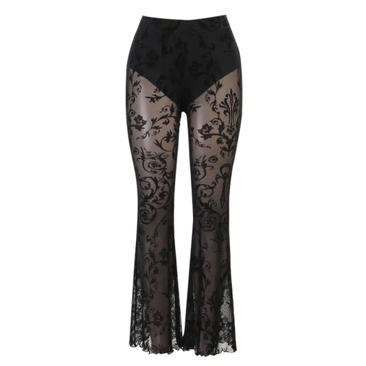 Boho Chic Sheer Flare Pants