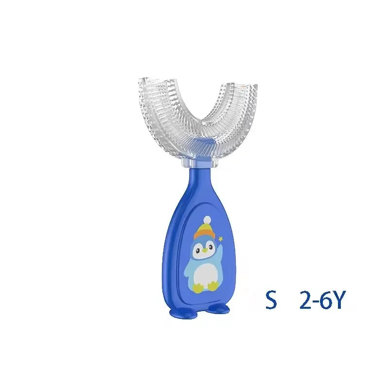Kids Brush 360 Degree U-shaped Children's Toothbrush Health Soft Silicone Teeth Oral Care Cleaning Waterproof Teeth Whitening
