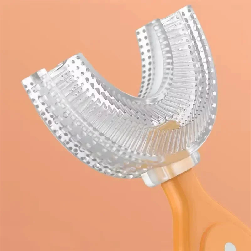 Kids Brush 360 Degree U-shaped Children's Toothbrush Health Soft Silicone Teeth Oral Care Cleaning Waterproof Teeth Whitening