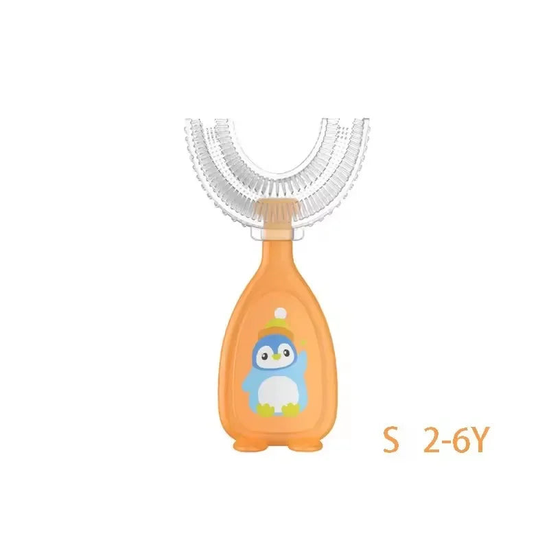 Kids Brush 360 Degree U-shaped Children's Toothbrush Health Soft Silicone Teeth Oral Care Cleaning Waterproof Teeth Whitening