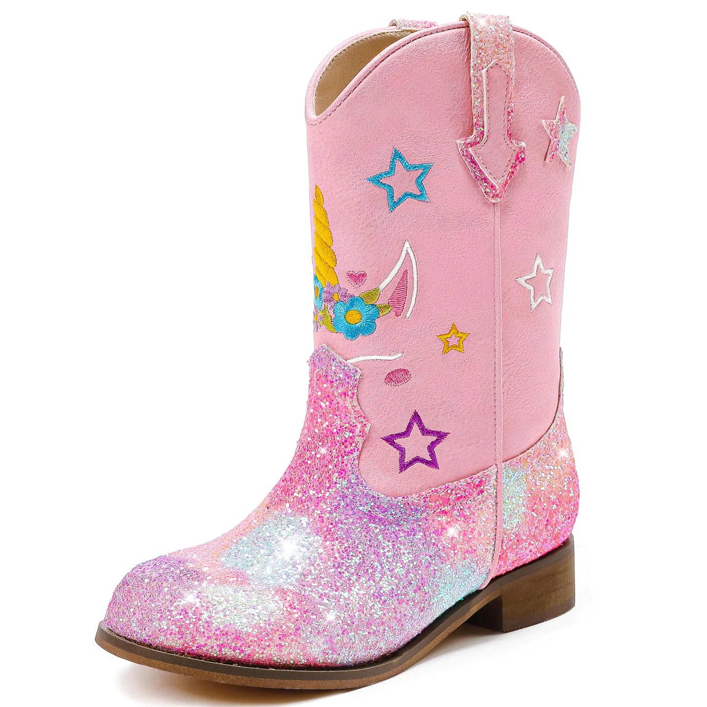 Sparkle Unicorn Toddler Cowgirl Boots (Size 10)