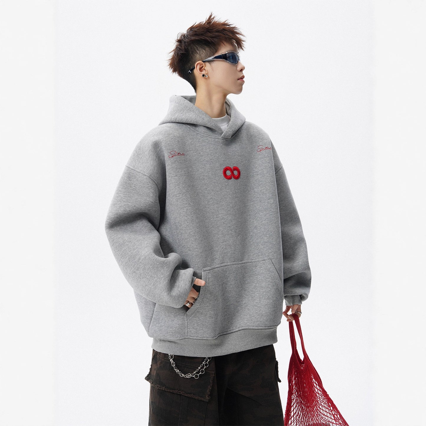 Heavyweight Vintage Letter Embroidery Hoodie