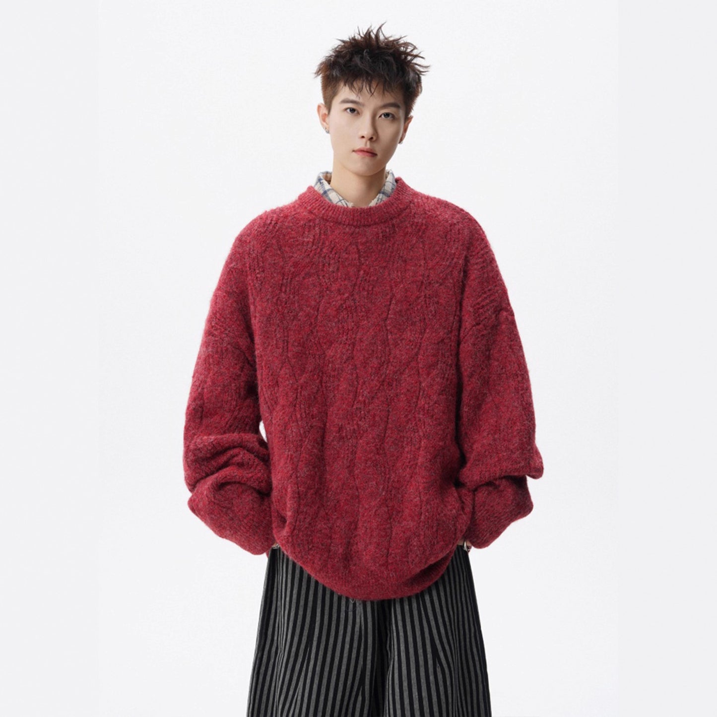 Style Cable Knit Crewneck Sweater