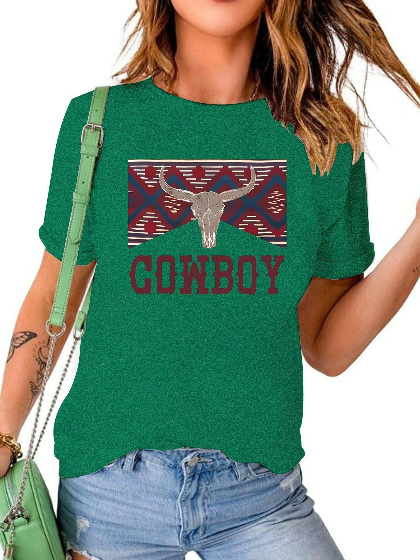COWBOY pattern new short sleeved shirt
