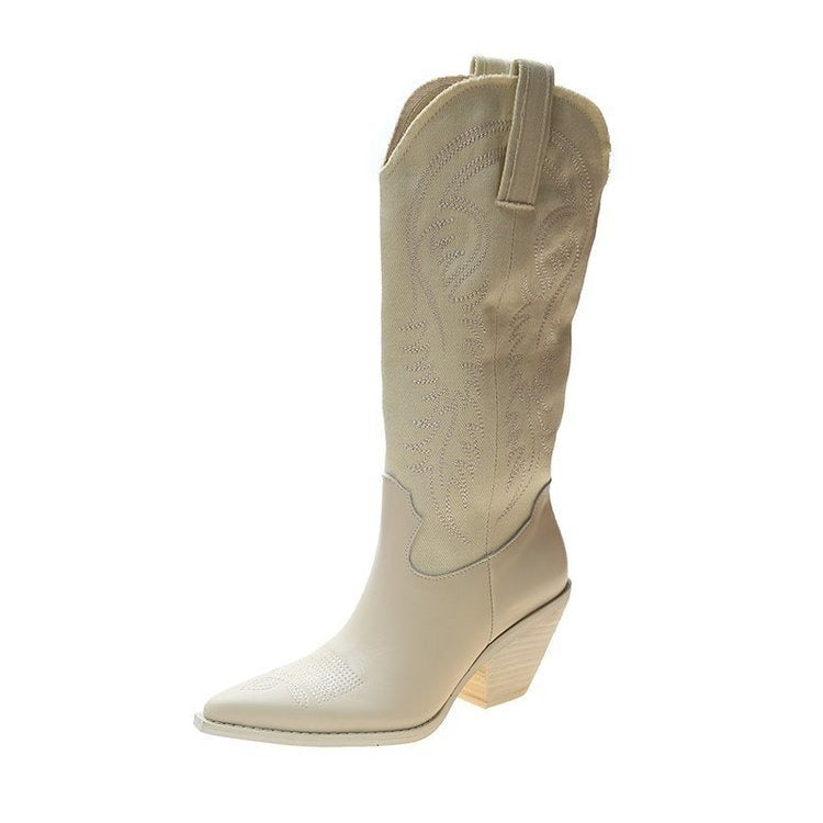 Fashion Embossed Microfiber Leather Women Boots
