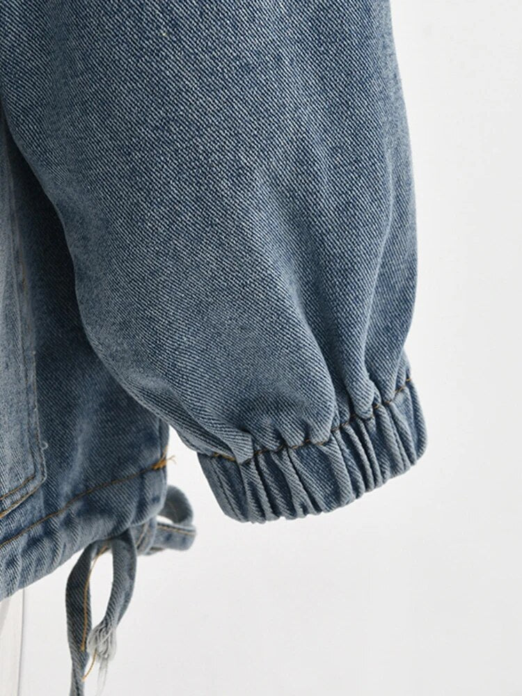 Patchwork Pockets Casual Denim Jackets