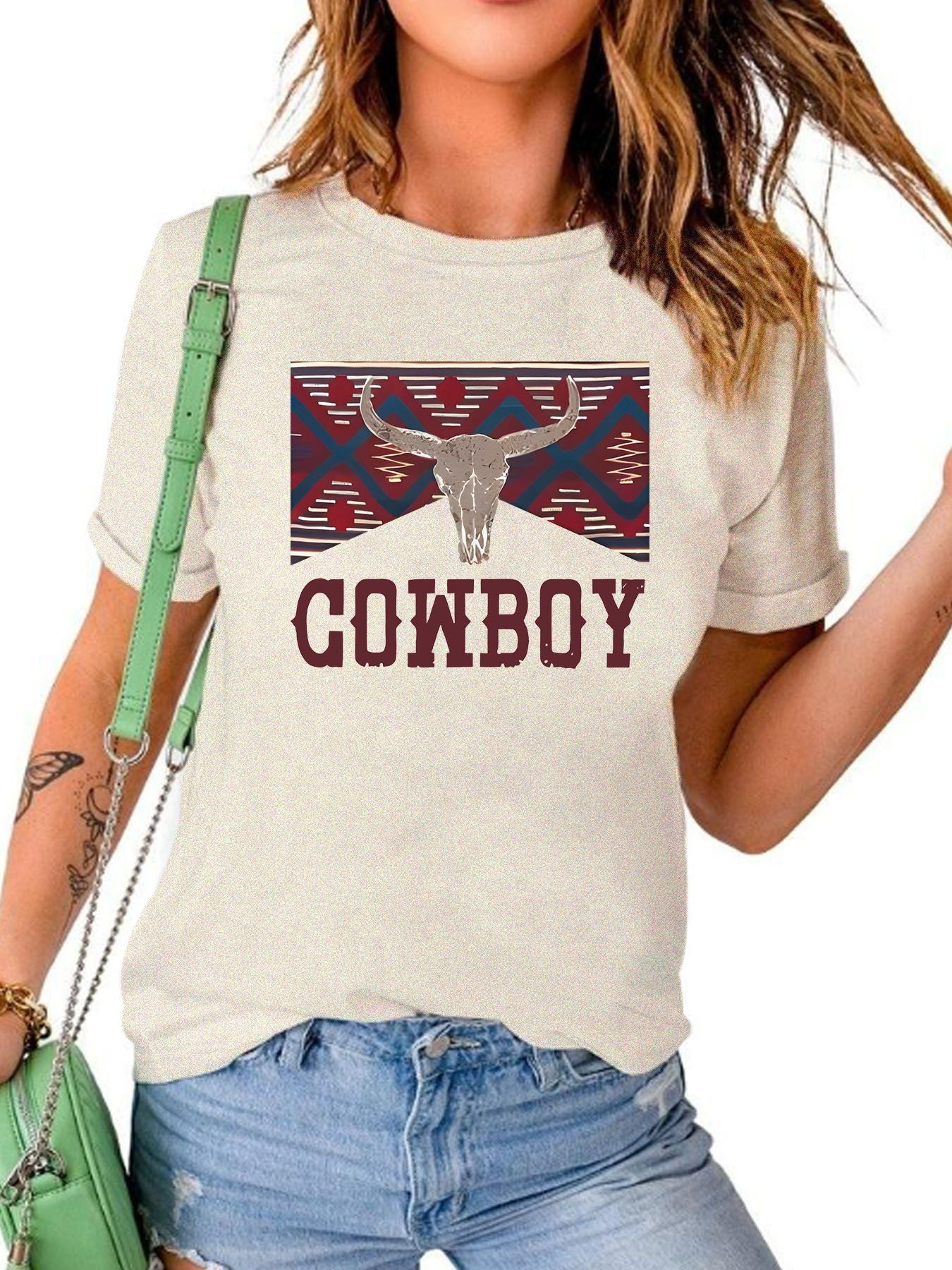 COWBOY pattern new short sleeved shirt