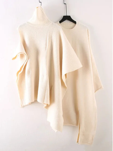 Women Suit Solid Turtleneck