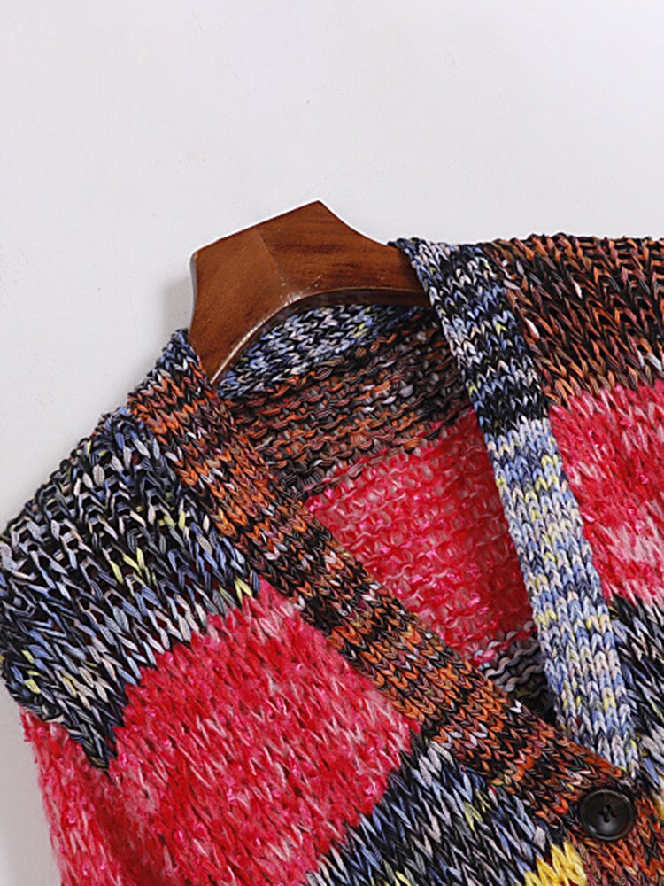 Hit Colour Spliced Single Breasted Coat
