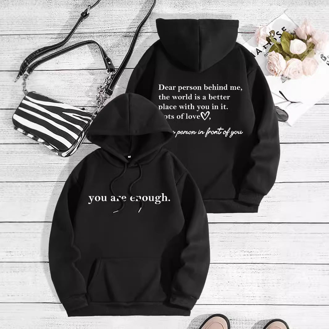 Hooded long sleeved sweatshirt loose fit