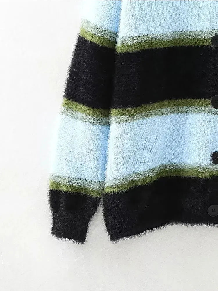 Striped Knitted Cardigan