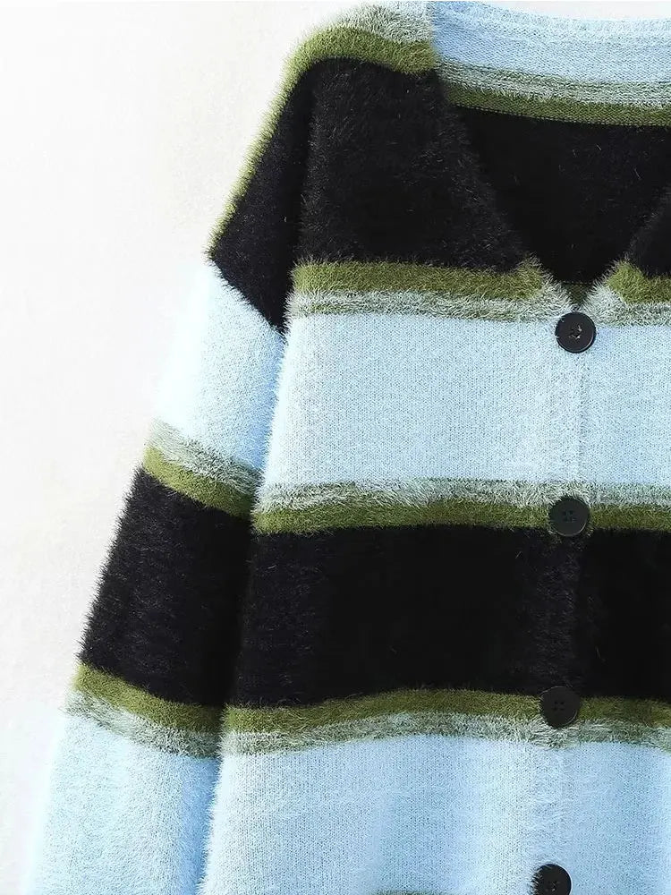 Striped Knitted Cardigan