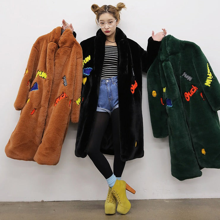Faux Fur Coat Women Long Sleeve Thick Warm Teddy Coat
