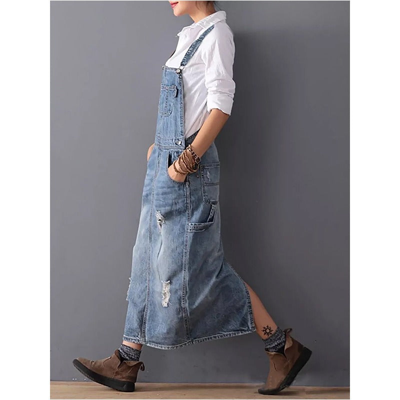 Cowboy skirt with holes and straps