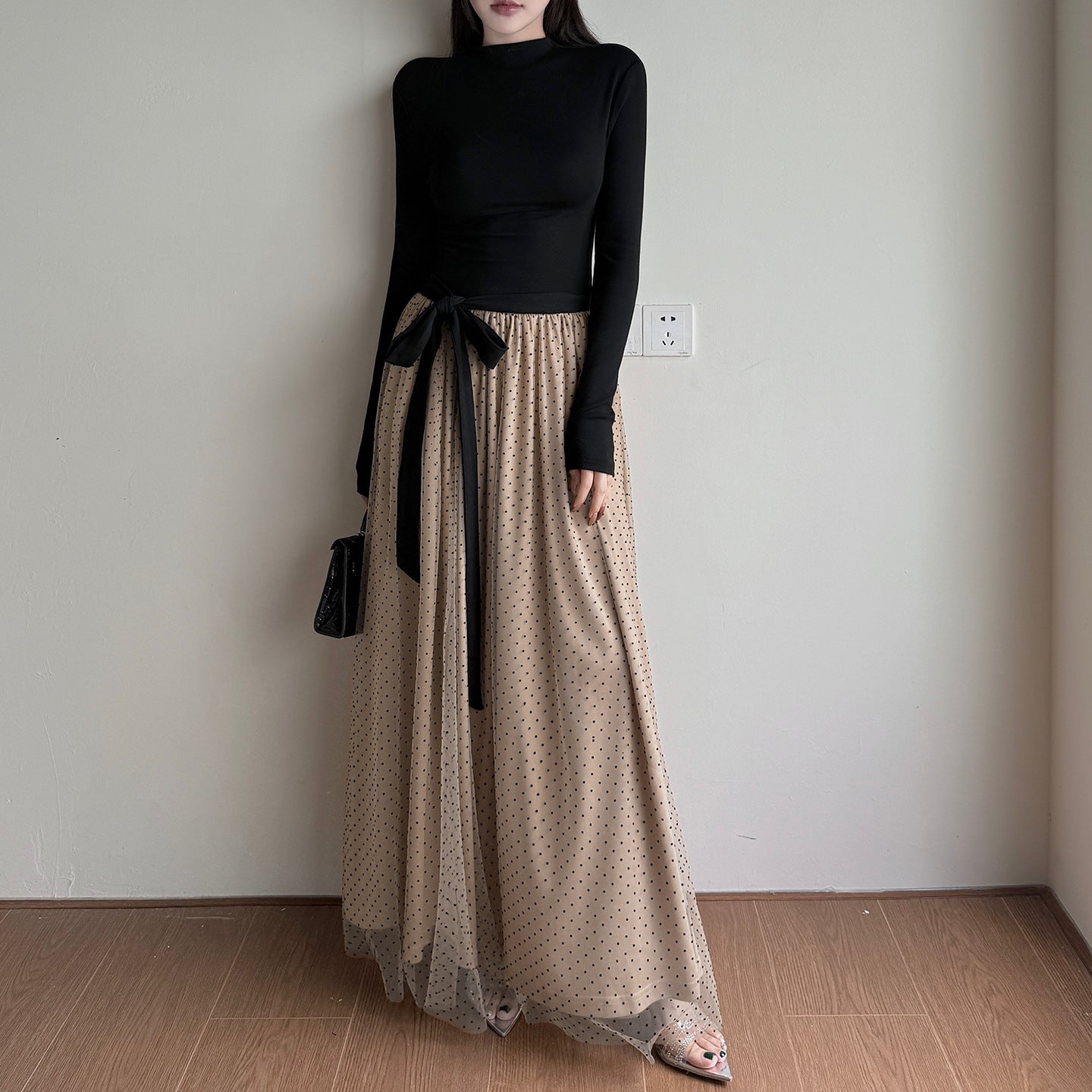 Wave Point French Pure Desire Style Elegant Large A-list Dress