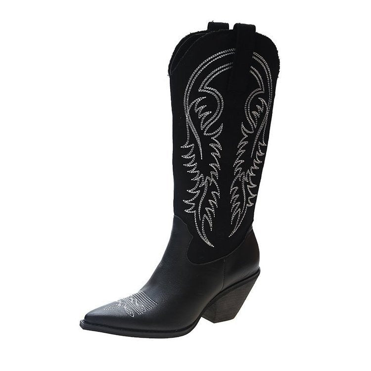 Fashion Embossed Microfiber Leather Women Boots