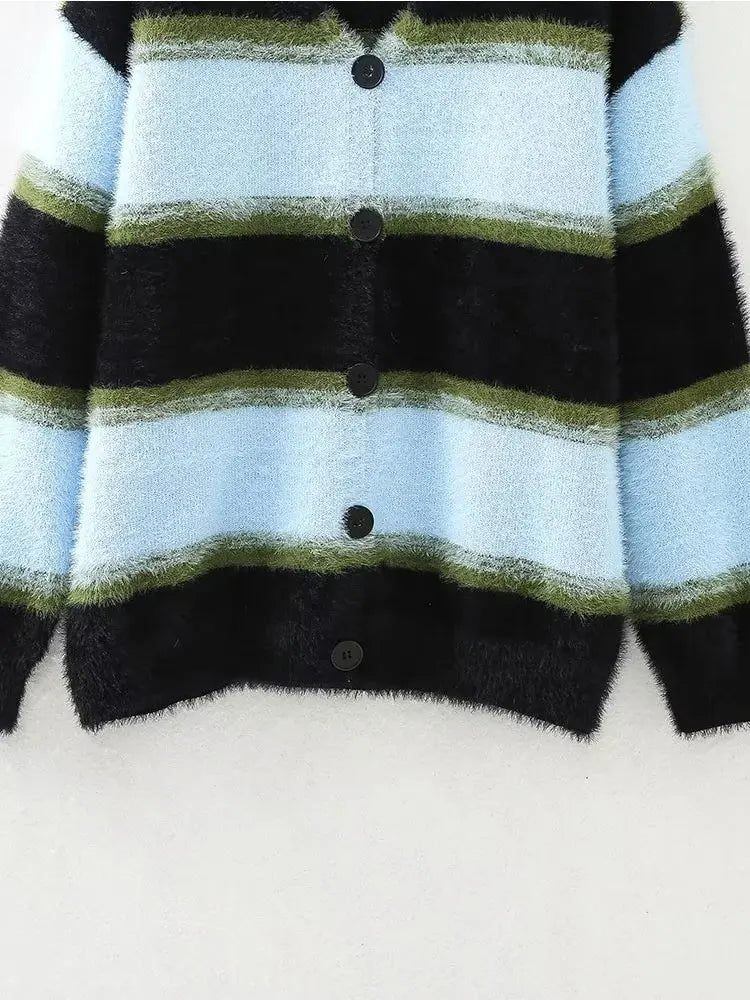Striped Knitted Cardigan