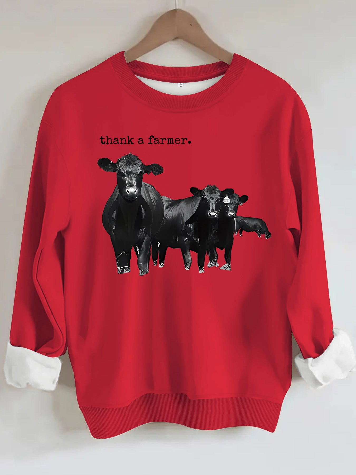 Cowboy and letter printed long sleeved sweatshirt