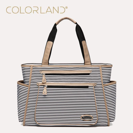 Colorland Black White Stripes Baby Diaper Bag
