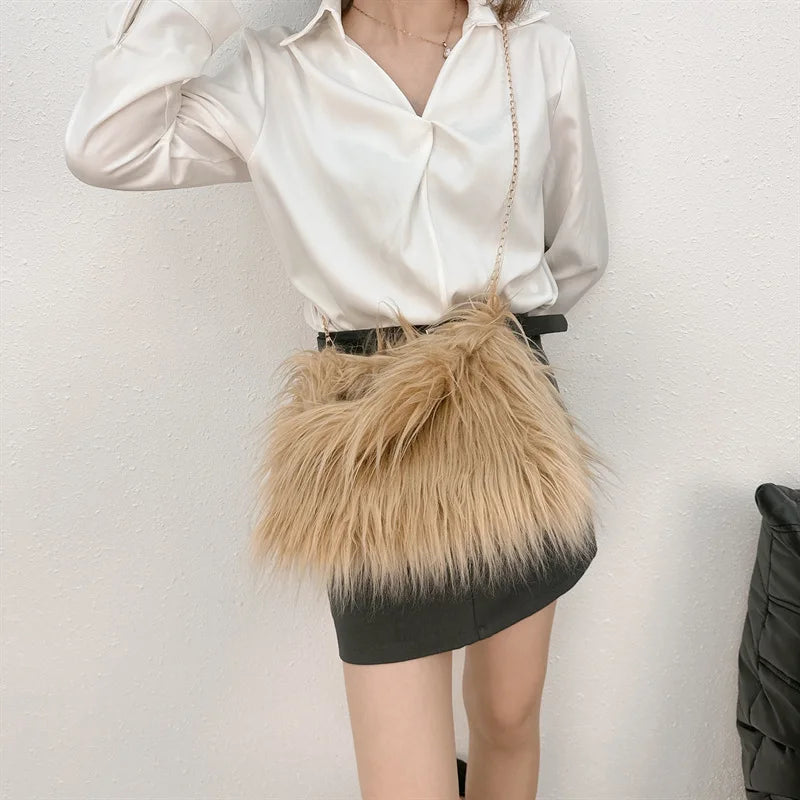 Fashion Faux Fur Women Shoulder Bags