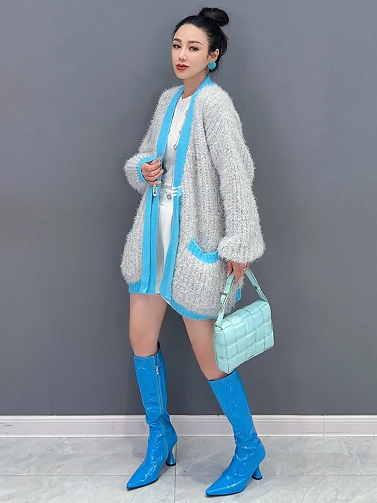 Fashion Contrast Colour Sweater
