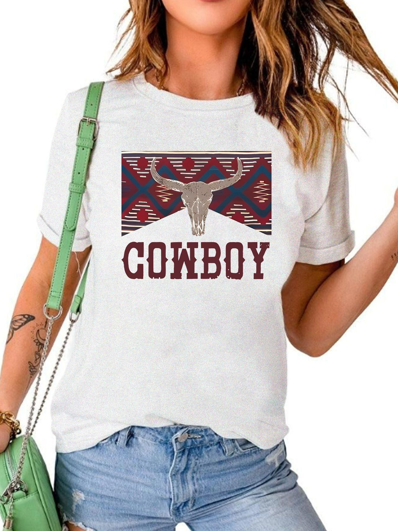 COWBOY pattern new short sleeved shirt