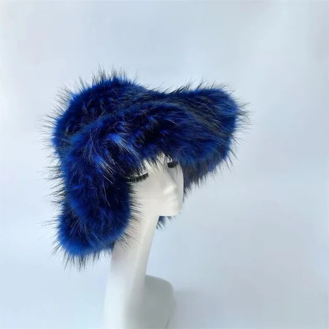 Fluffy Faux Fur Bucket Hat