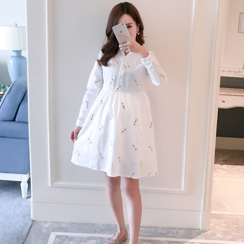 Fashion Maternity Shirt Dress