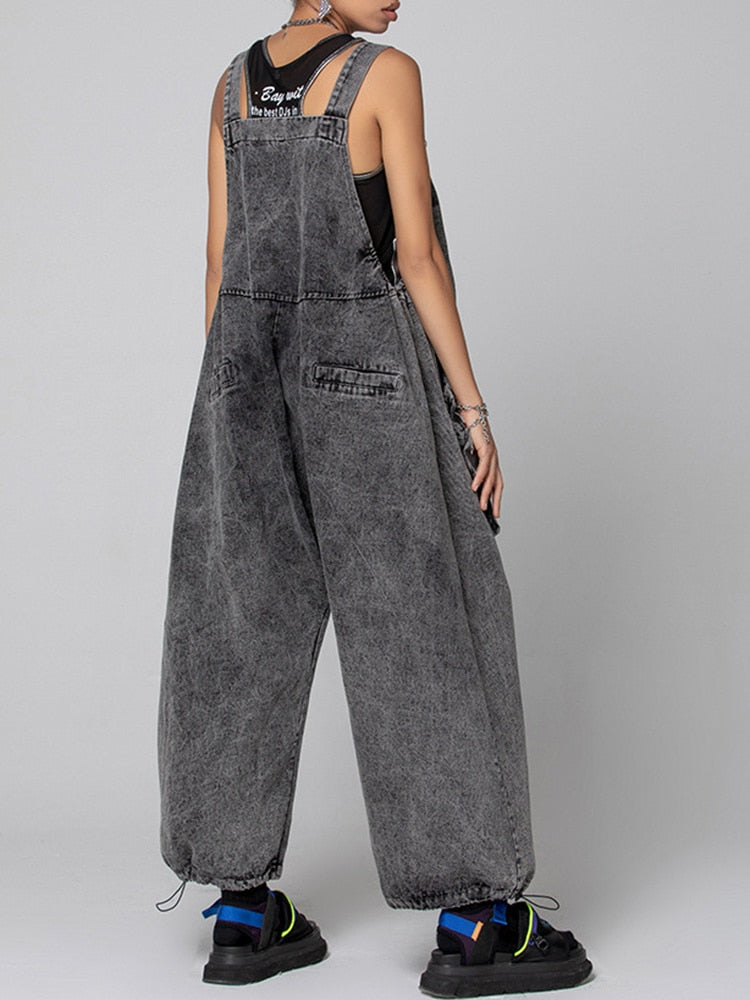 Trendy Ladies Denim Bibs Maternity Workwear Jumpsuits