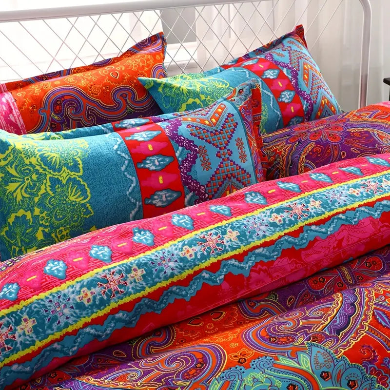 Boho Chic 3-Piece Duvet Set with Pillowcases