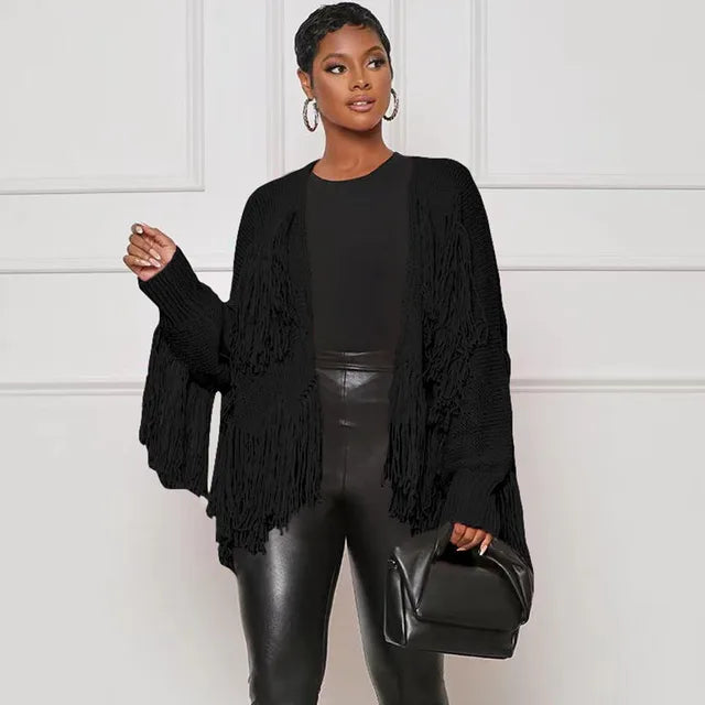 Winter Long Sleeve Knitted Shaggy Fluffy Loose Cardigan