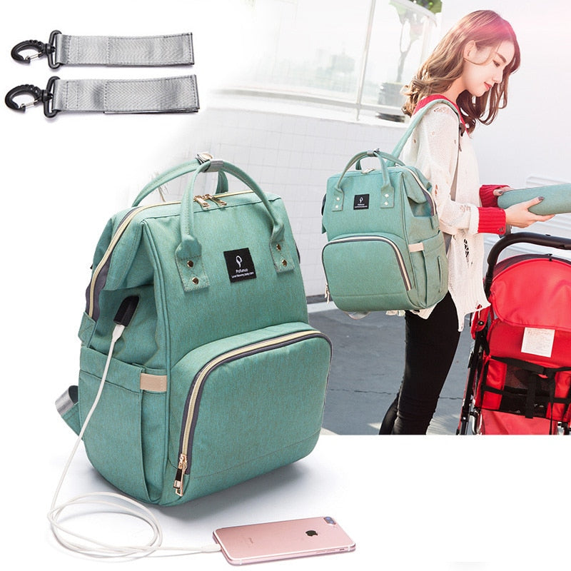 Diaper Bag USB Large Capacity Nappy Bag