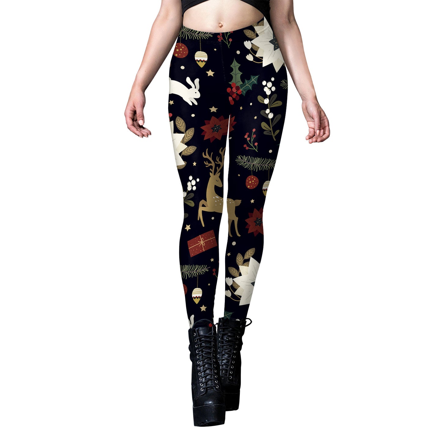 Christmas clothing snowflake tight yoga pants for women