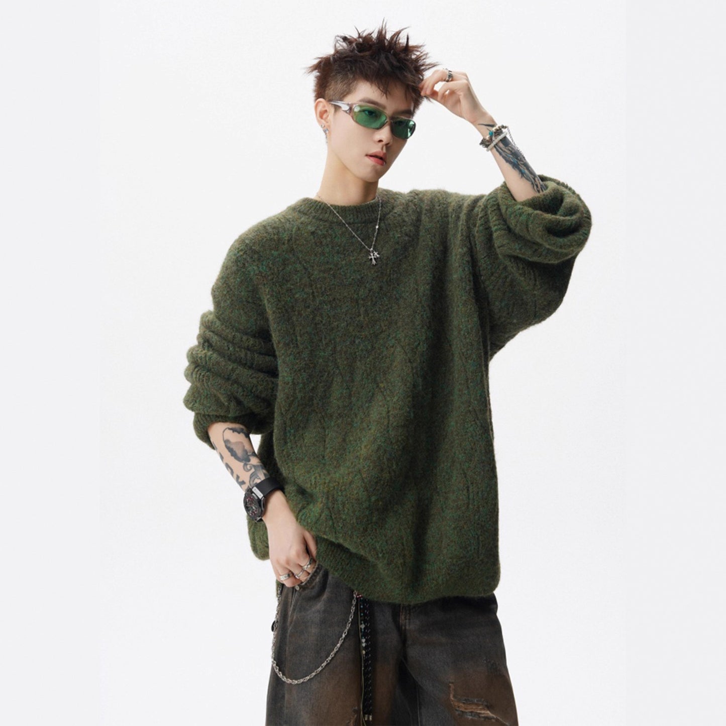 Style Cable Knit Crewneck Sweater