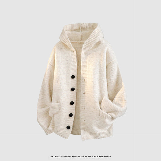 Casual Hooded Knit Sweater Coat