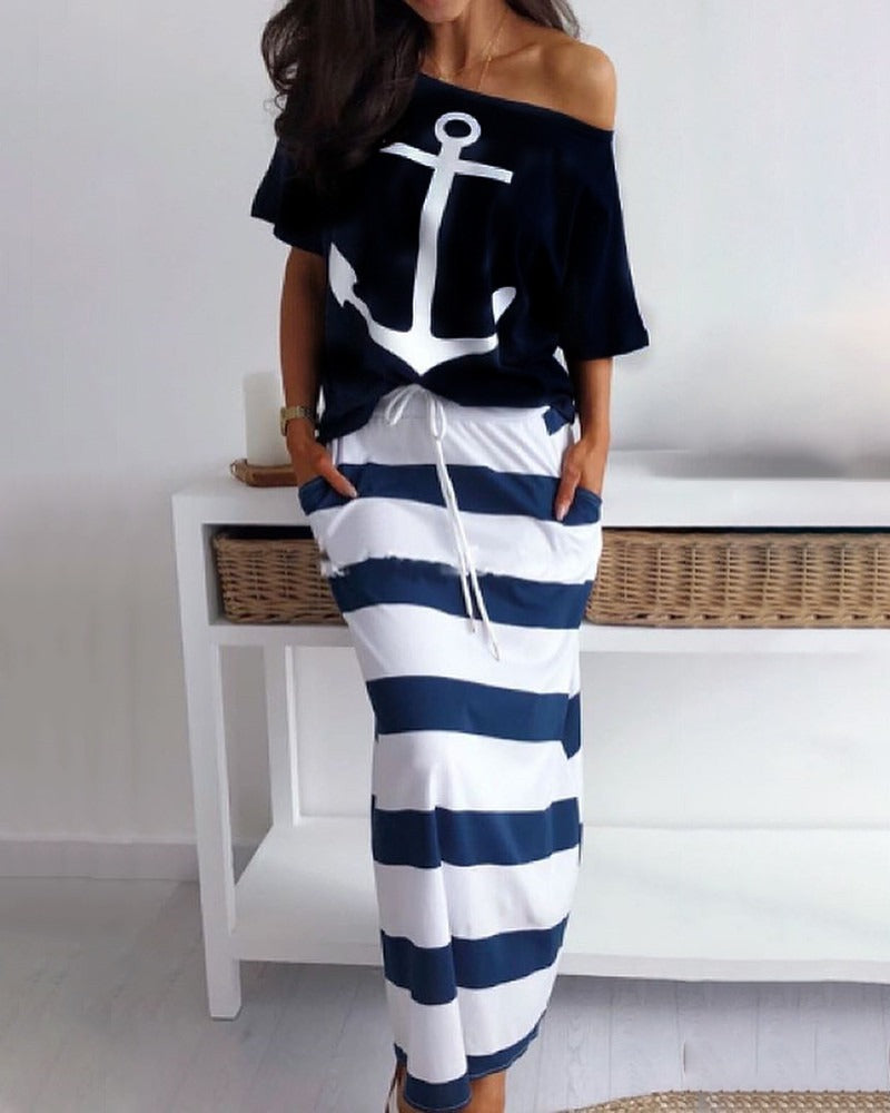 New European and American Navy Style Casual Set