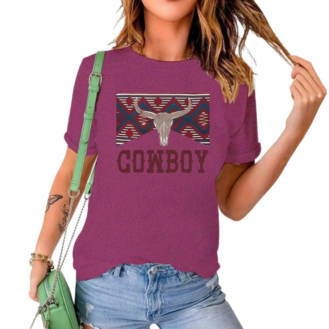 COWBOY pattern new short sleeved shirt